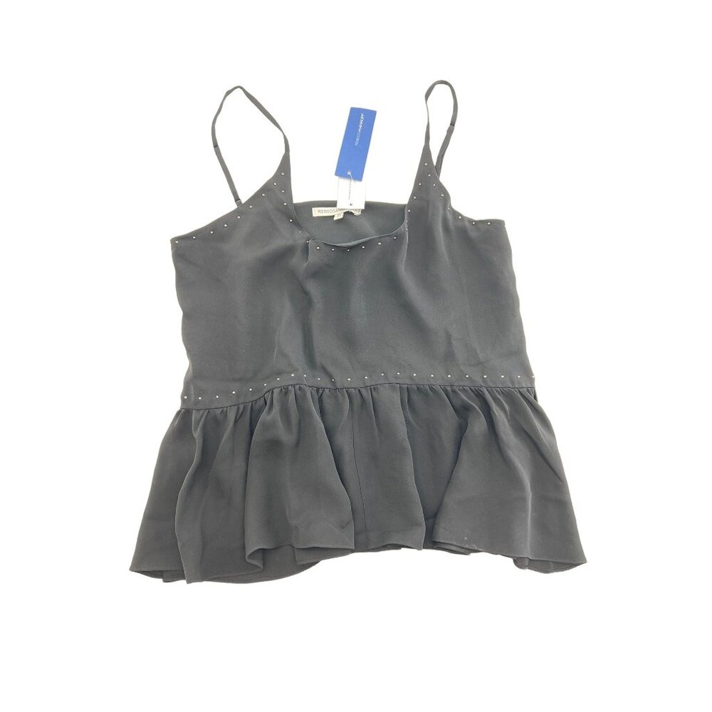 Rebecca Minkoff Peplum Tank Top W/ Studded Details & Adjustable Spaghetti Straps